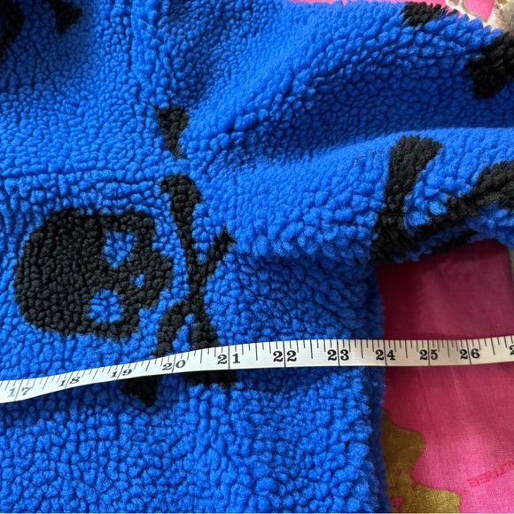 Current Mood Skull On My Sleeve Sherpa Zip Up Hoodie/Jacket by Dolls Kill - Picture 8 of 12